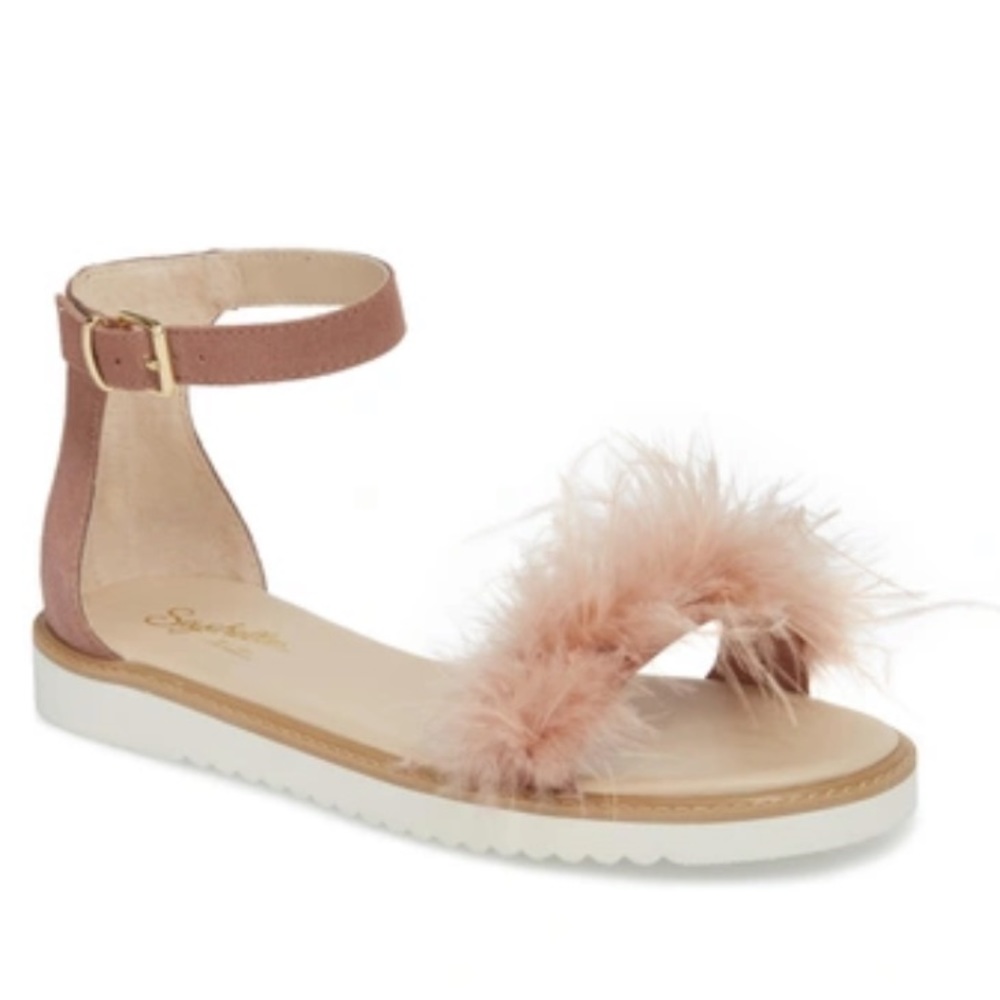 Seychelles Ruffle a Few Pink Suede Sandals - SIZE 9.5